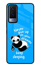 Keep Sleeping Vivo V21E 5G Glass Case Back Cover by Casekaro