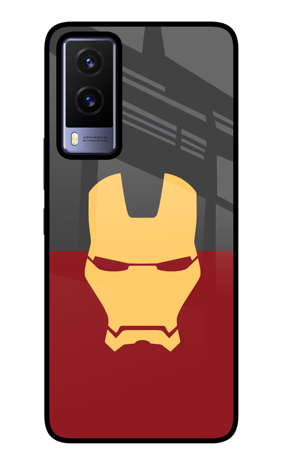 Ironman Vivo V21E 5G Glass Case Back Cover by Casekaro