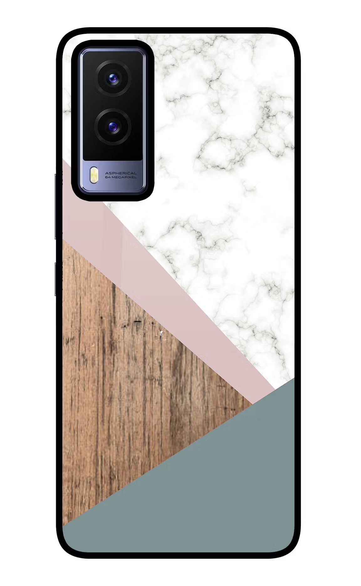 Marble wood Abstract Vivo V21E 5G Glass Case