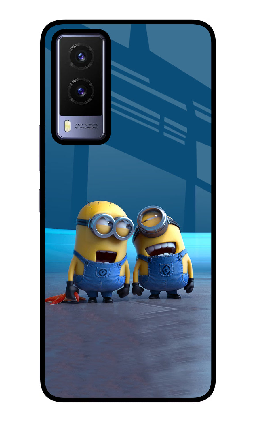 Minion Laughing Vivo V21E 5G Back Cover, Glass case