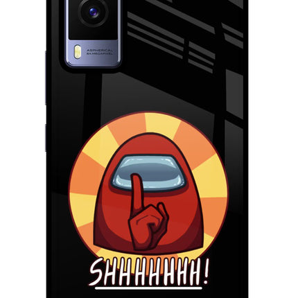 Among Us Shhh! Vivo V21E 5G Glass Case Back Cover by Casekaro