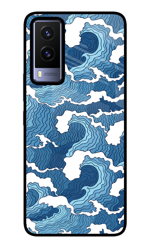Blue Waves Vivo V21E 5G Glass Case