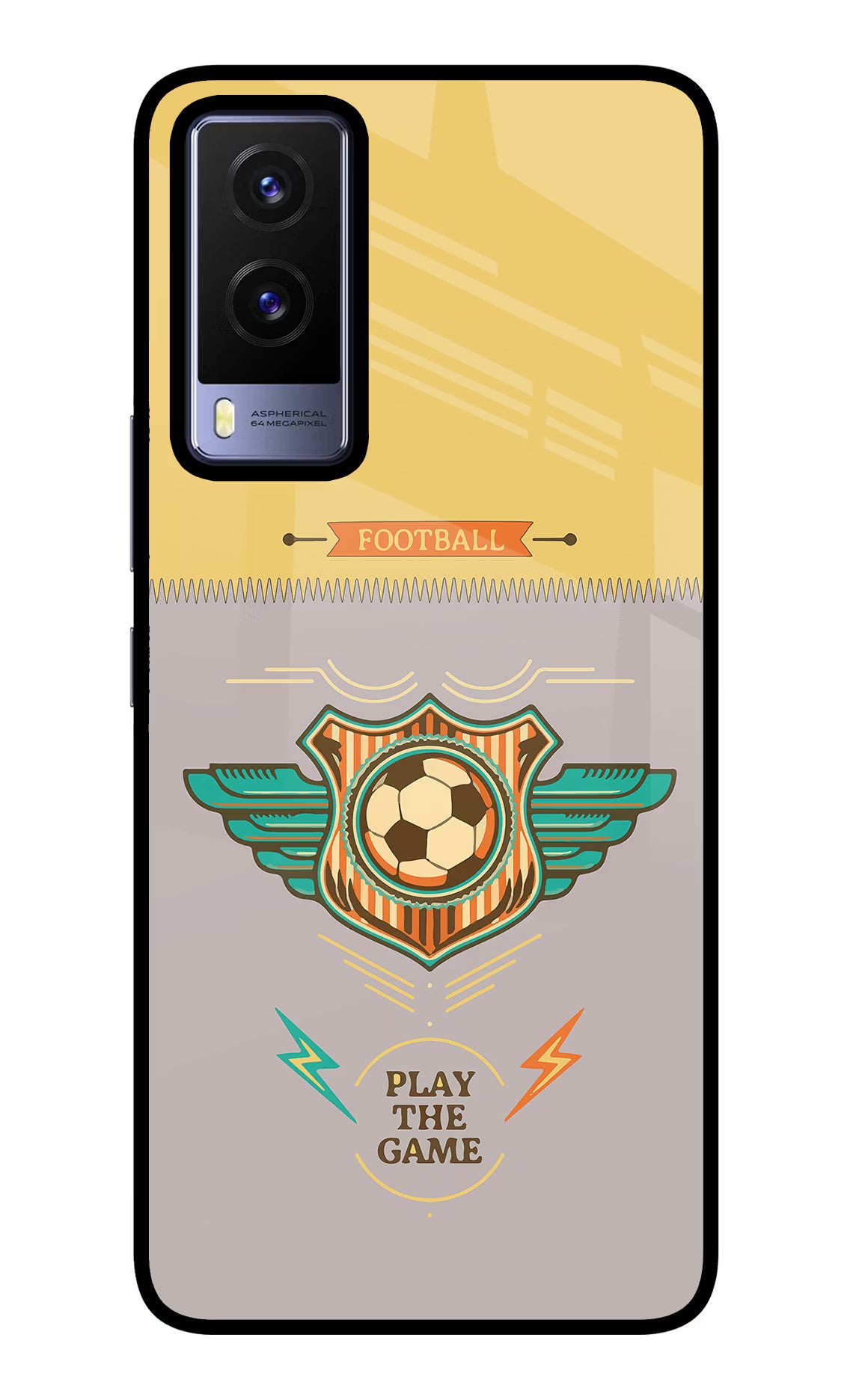 Football Vivo V21E 5G Glass Case