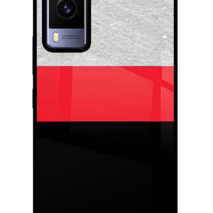Tri Color Pattern Vivo V21E 5G Glass Case Back Cover by Casekaro