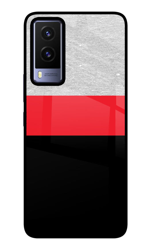 Tri Color Pattern Vivo V21E 5G Glass Case