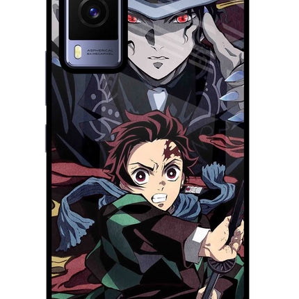 Demon Slayer Vivo V21E 5G Glass Case Back Cover by Casekaro