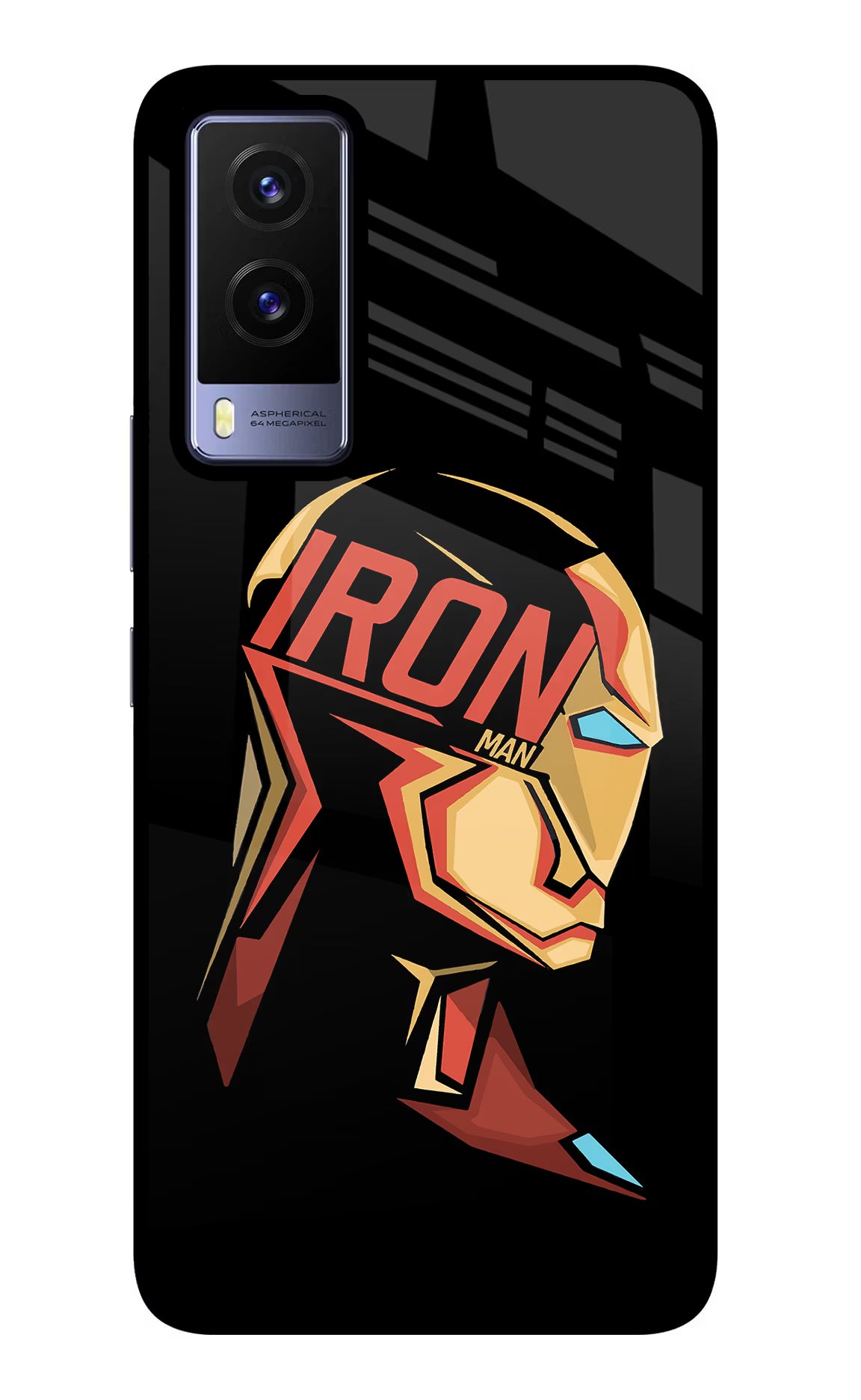 IronMan Vivo V21E 5G Glass Case Back Cover by Casekaro