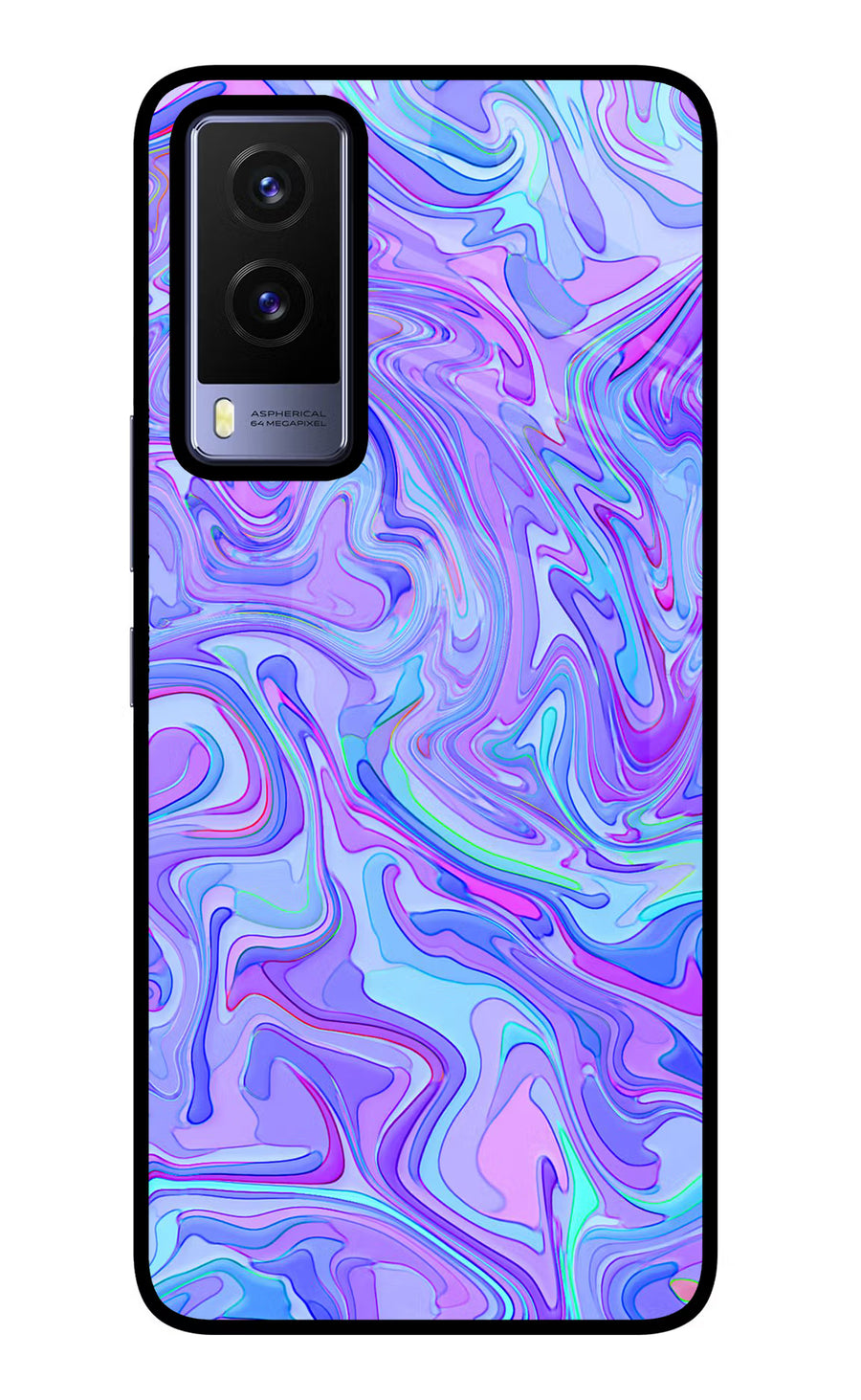 Glitter Vivo V21E 5G Back Cover, Glass case