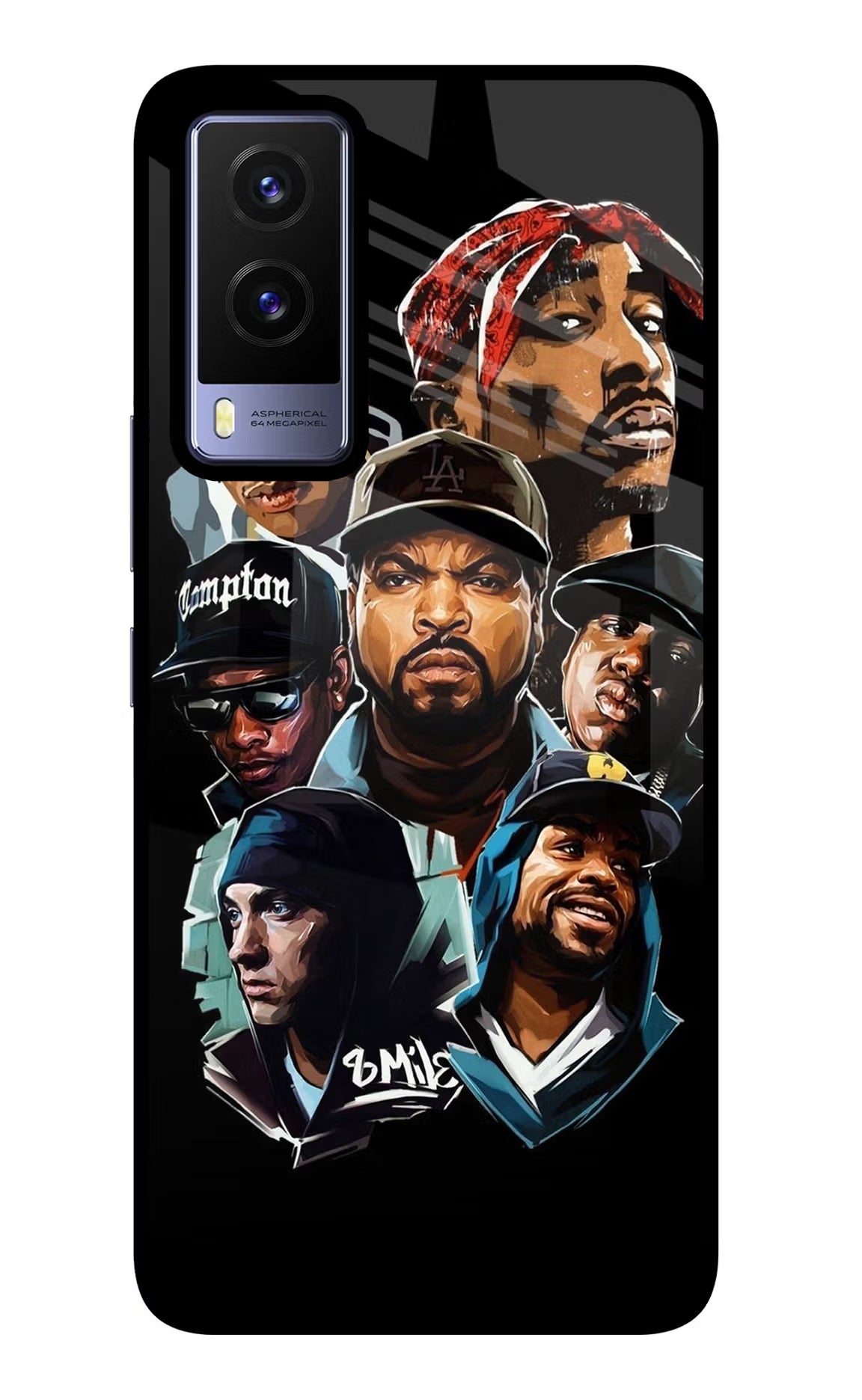 Rappers Vivo V21E 5G Glass Case Back Cover by Casekaro