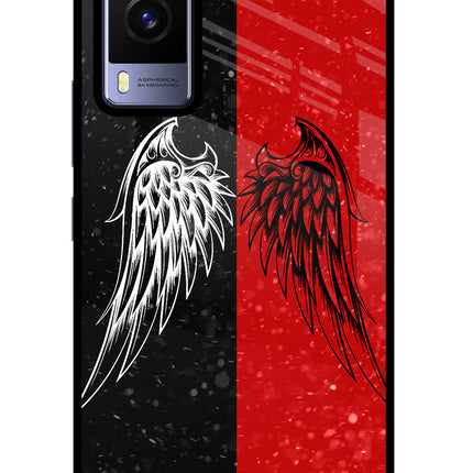 Wings Vivo V21E 5G Glass Case Back Cover by Casekaro