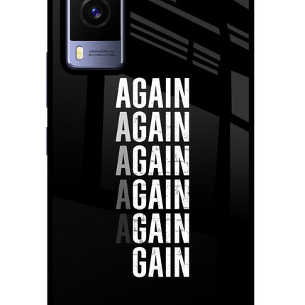 Again Again Gain Vivo V21E 5G Glass Case Back Cover by Casekaro