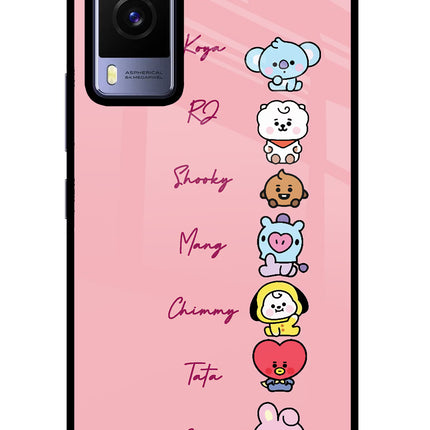 BTS names Vivo V21E 5G Glass Case Back Cover by Casekaro
