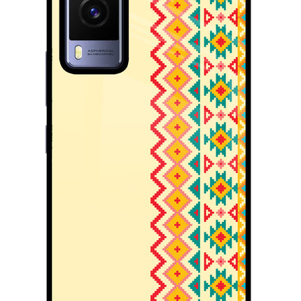 Ethnic Seamless Vivo V21E 5G Glass Case Back Cover by Casekaro