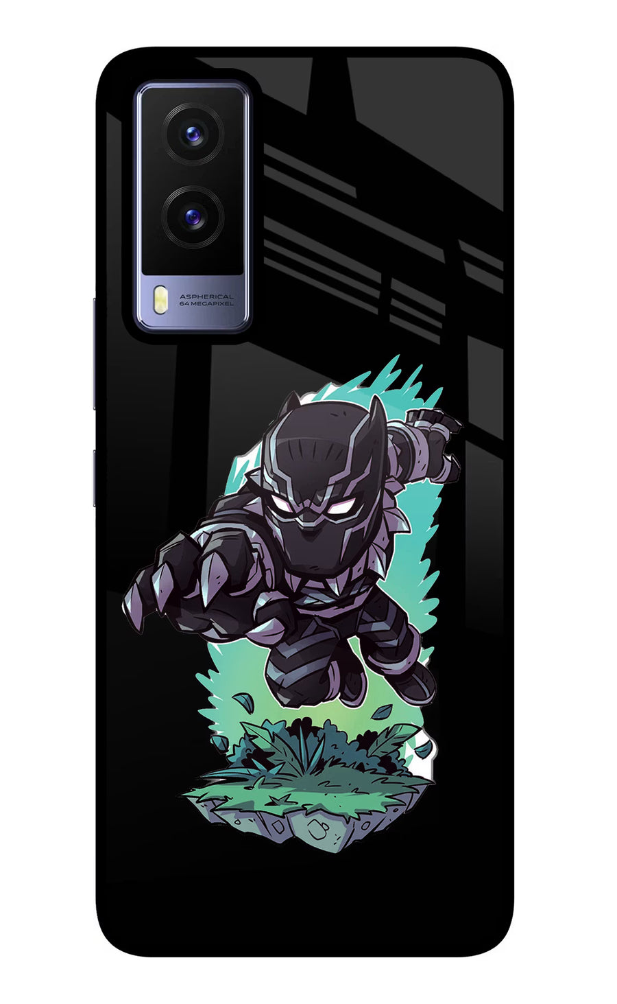 Black Panther Vivo V21E 5G Back Cover, Glass case