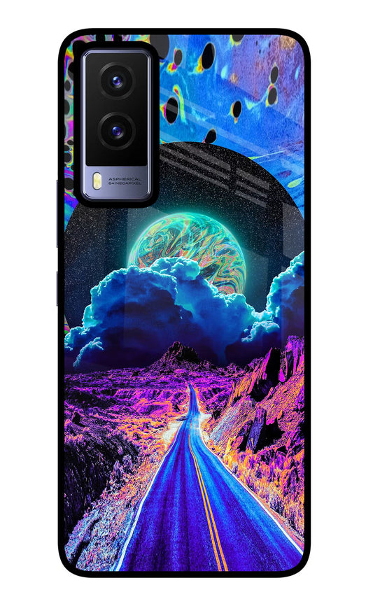 Psychedelic Painting Vivo V21E 5G Glass Case