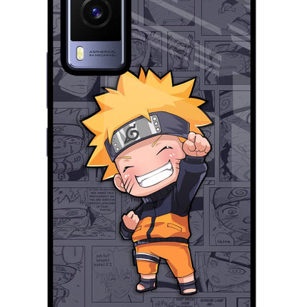 Chota Naruto Vivo V21E 5G Glass Case Back Cover by Casekaro