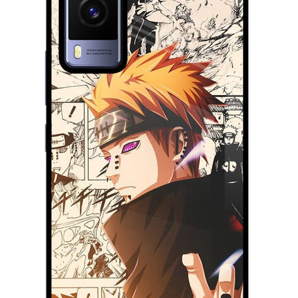 Pain Anime Vivo V21E 5G Glass Case Back Cover by Casekaro