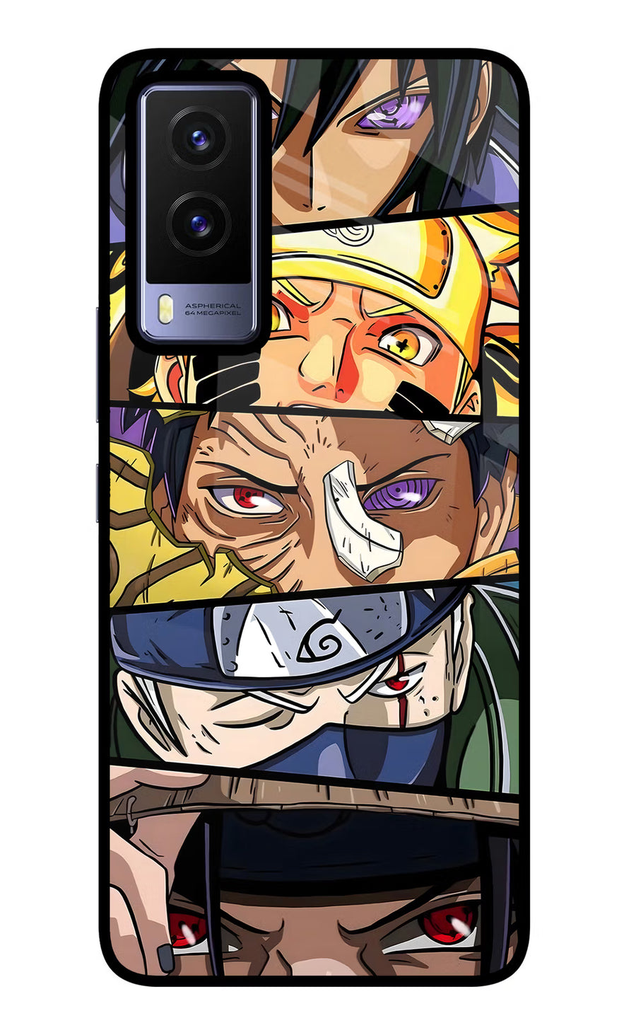 Naruto Character Vivo V21E 5G Back Cover, Glass case