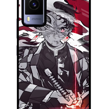 Demon Slayer Vivo V21E 5G Glass Case Back Cover by Casekaro