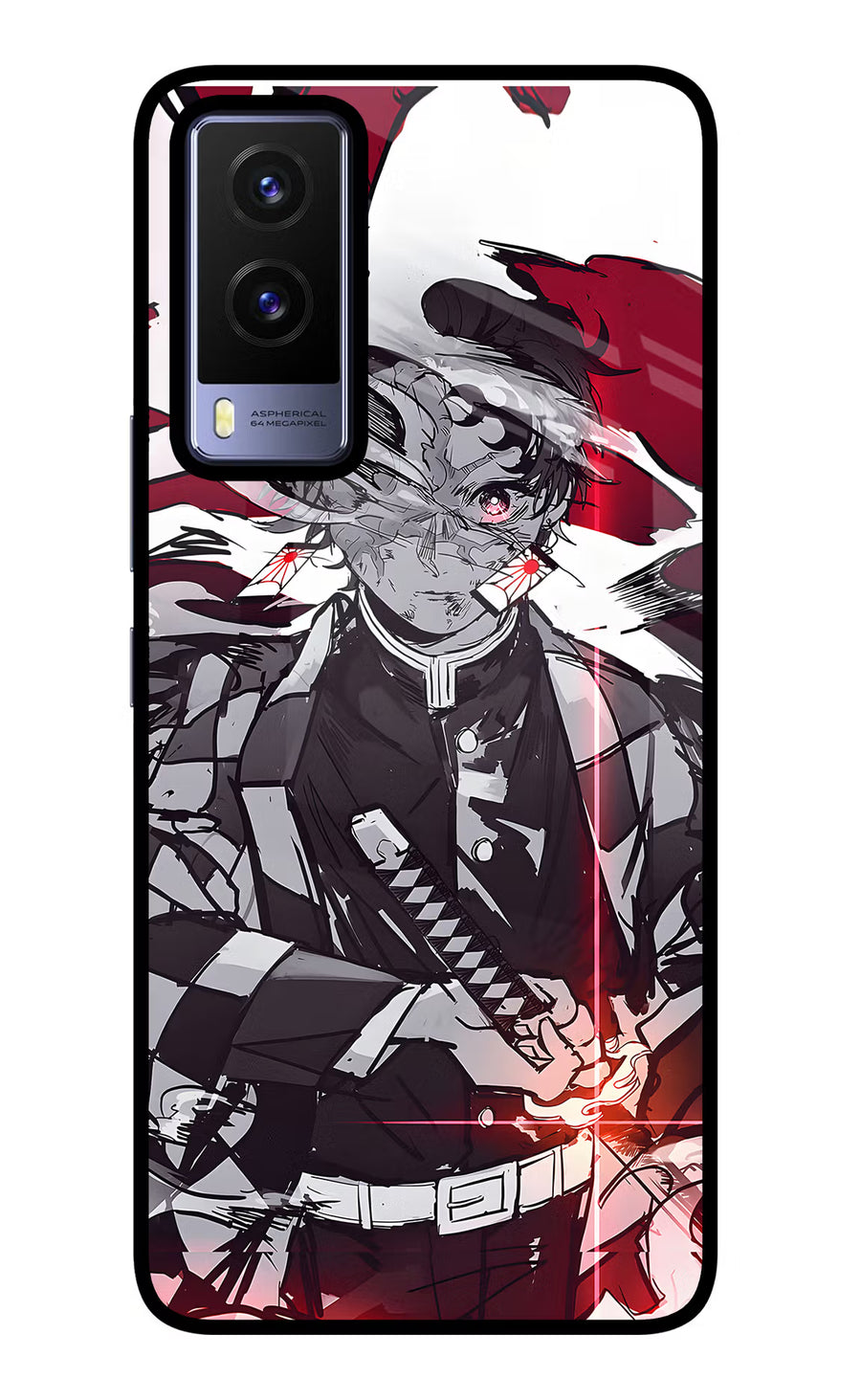 Demon Slayer Vivo V21E 5G Back Cover, Glass case