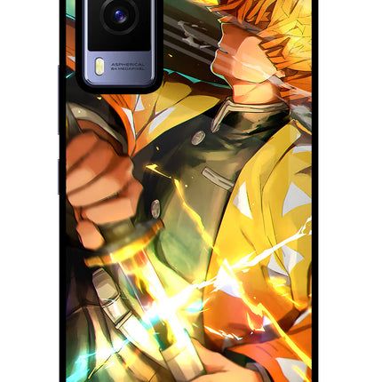 Demon Slayer Vivo V21E 5G Glass Case Back Cover by Casekaro