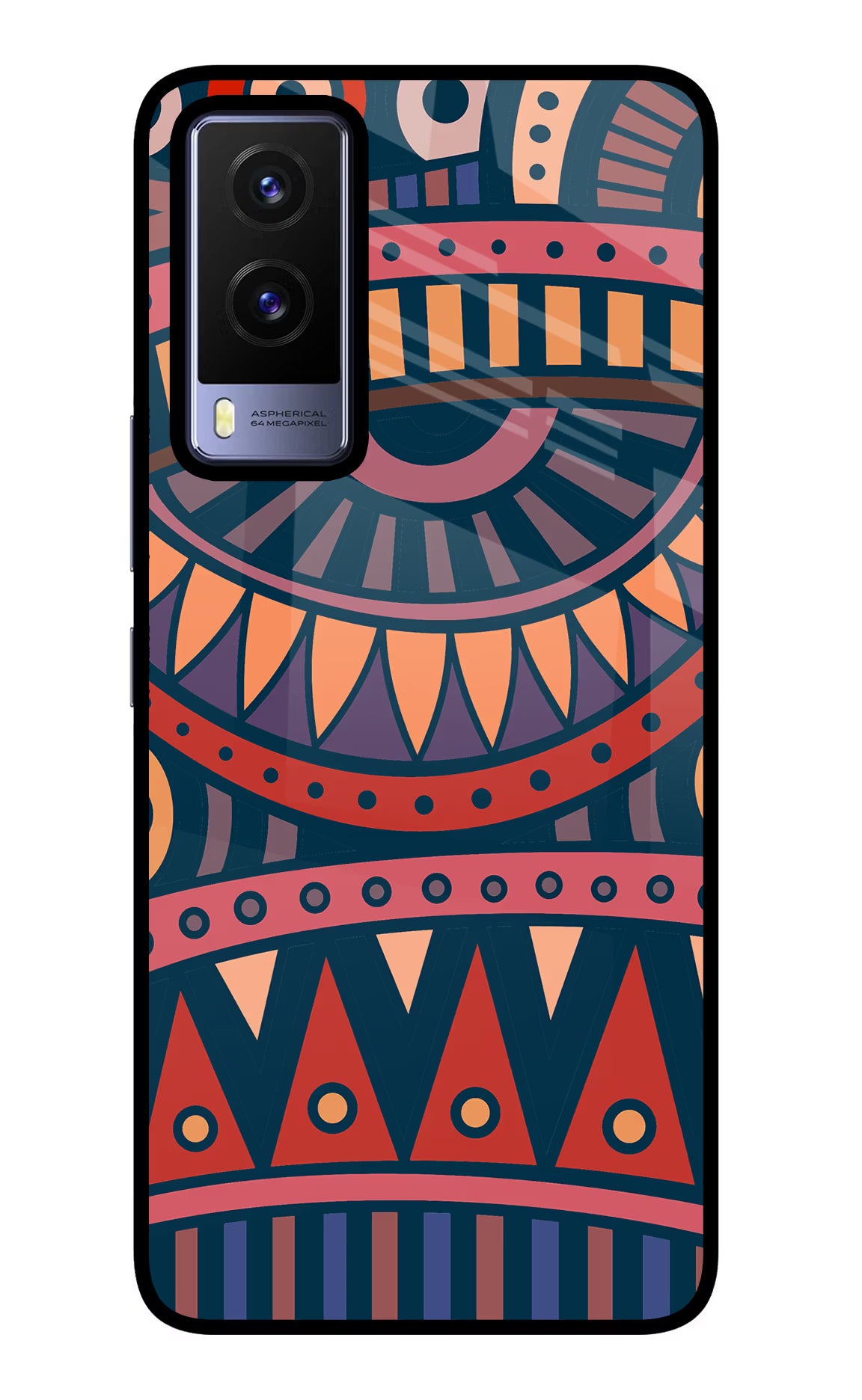 African Culture Design Vivo V21E 5G Glass Case Back Cover by Casekaro
