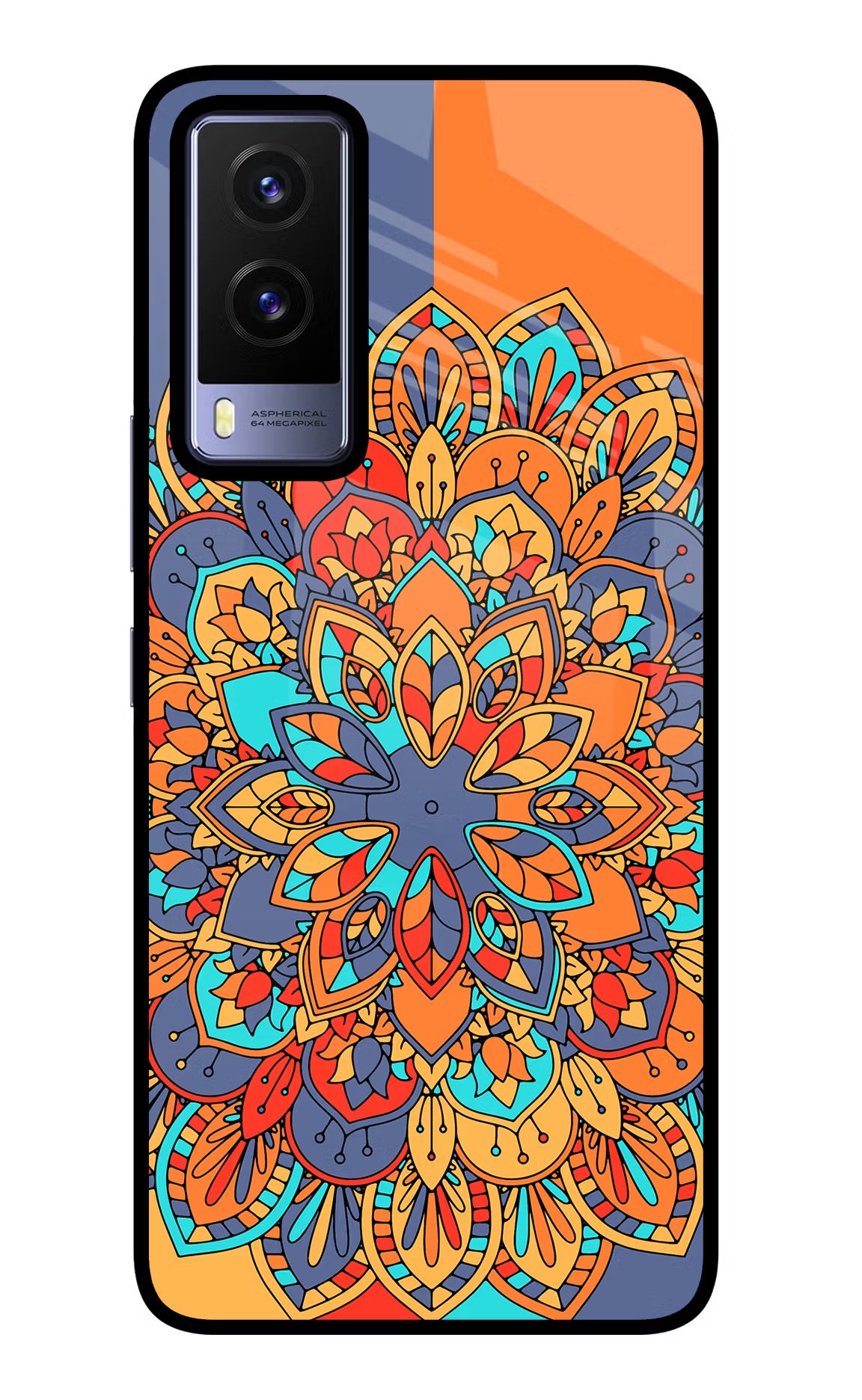 Color Mandala Vivo V21E 5G Glass Case