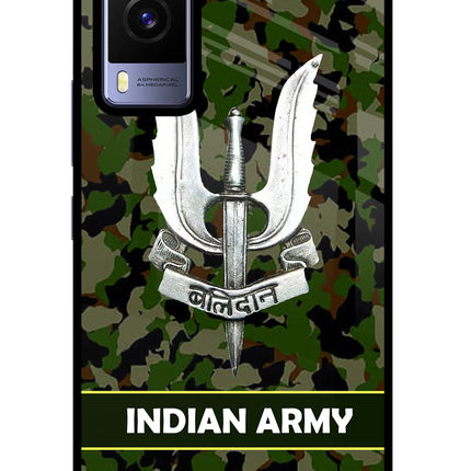 Balidan Indian Logo Vivo V21E 5G Glass Case Back Cover by Casekaro