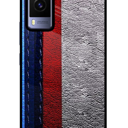 BMW Stripes Vivo V21E 5G Glass Case Back Cover by Casekaro