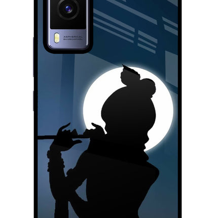 Shri Krishna Silhouette Vivo V21E 5G Glass Case Back Cover by Casekaro