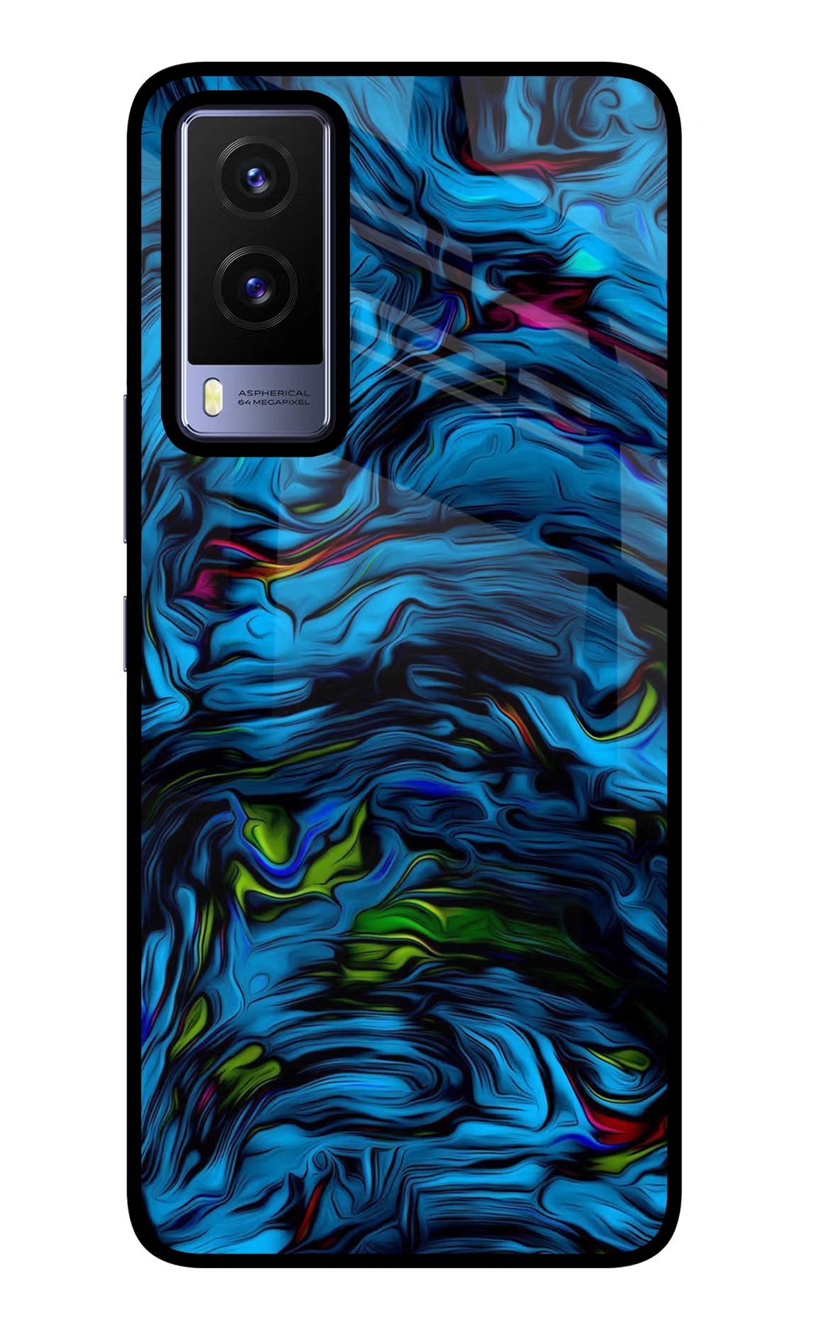Dark Blue Abstract Vivo V21E 5G Glass Case