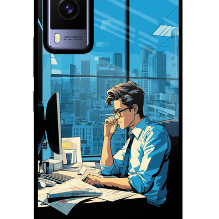 Focused Hustler (AI Generated) Vivo V21E 5G Glass Case Back Cover by Casekaro