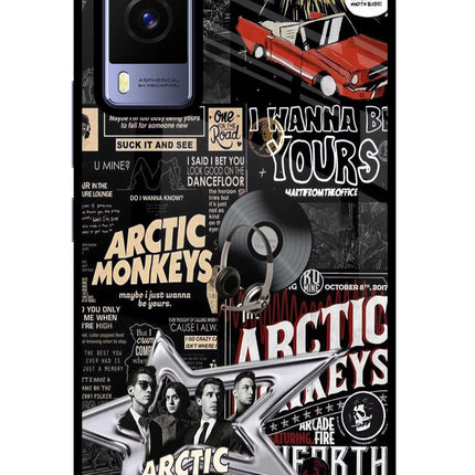 Arctic Monkeys Vivo V21E 5G Glass Case Back Cover by Casekaro