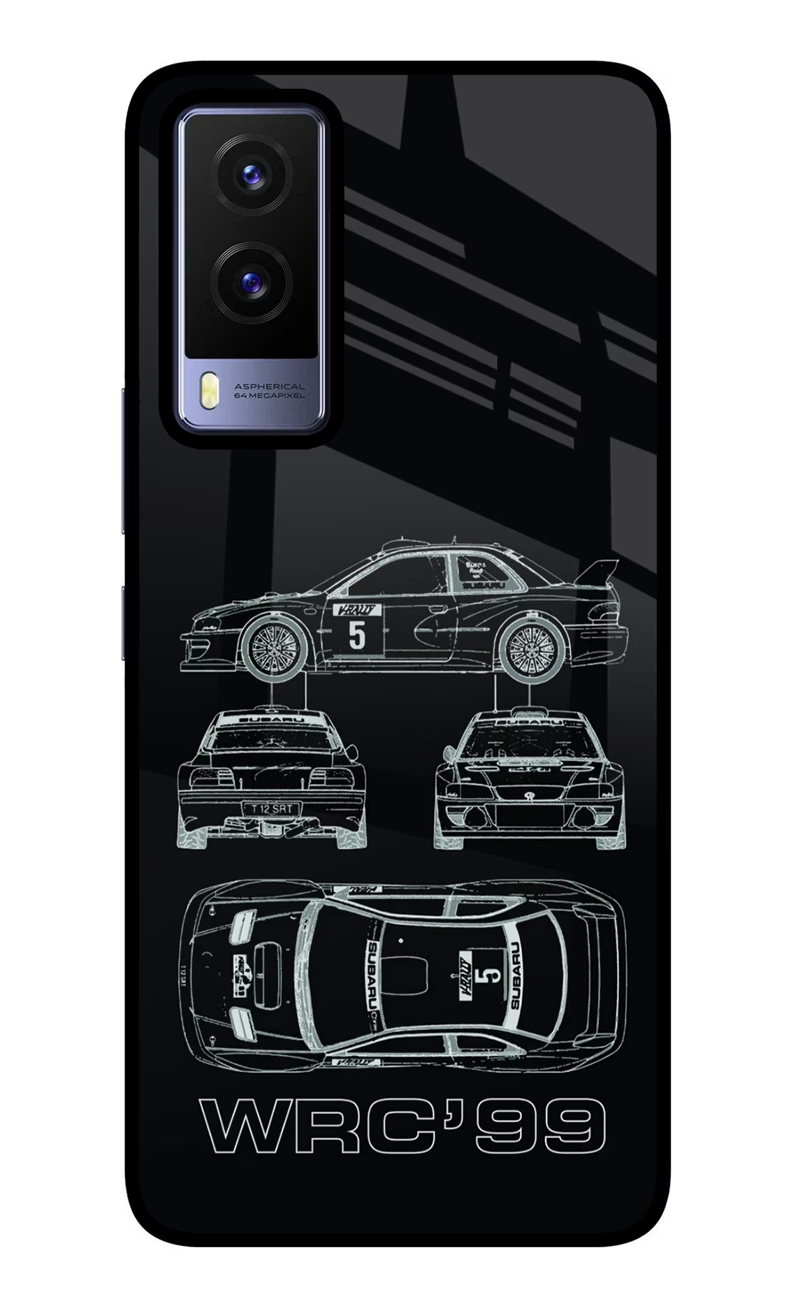 WRC'99 Vivo V21E 5G Glass Case Back Cover by Casekaro