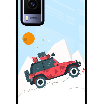 Mountain Trail Beast Vivo V21E 5G Glass Case Back Cover by Casekaro