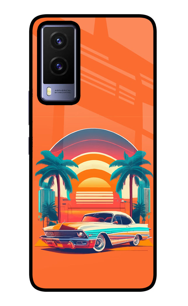 Palm Drive 80s Vivo V21E 5G Glass Case