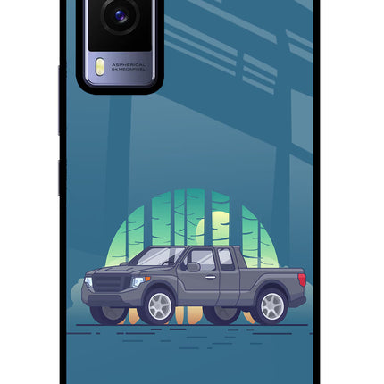 Retro Garage Vibe Vivo V21E 5G Glass Case
