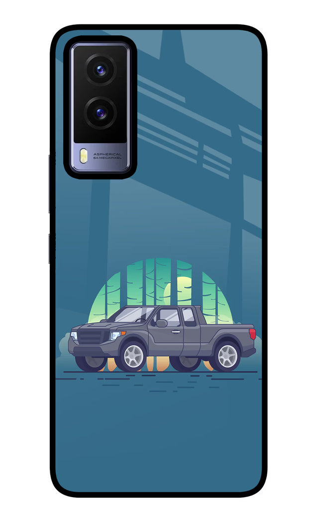 Retro Garage Vibe Vivo V21E 5G Glass Case