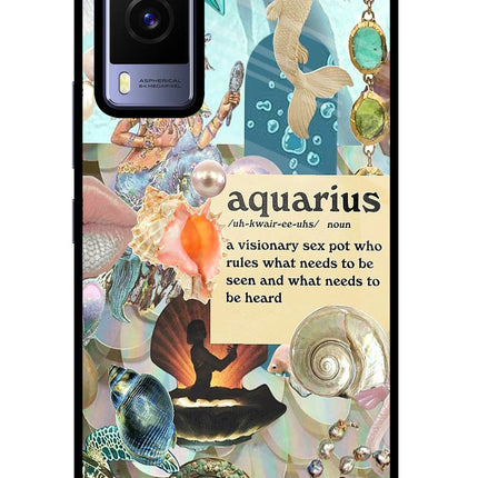 Aquarius Zodiac Vivo V21E 5G Glass Case