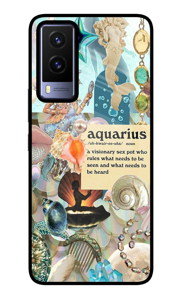 Aquarius Zodiac Vivo V21E 5G Glass Case