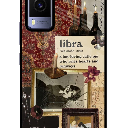 Libra Zodiac Vivo V21E 5G Glass Case Back Cover by Casekaro