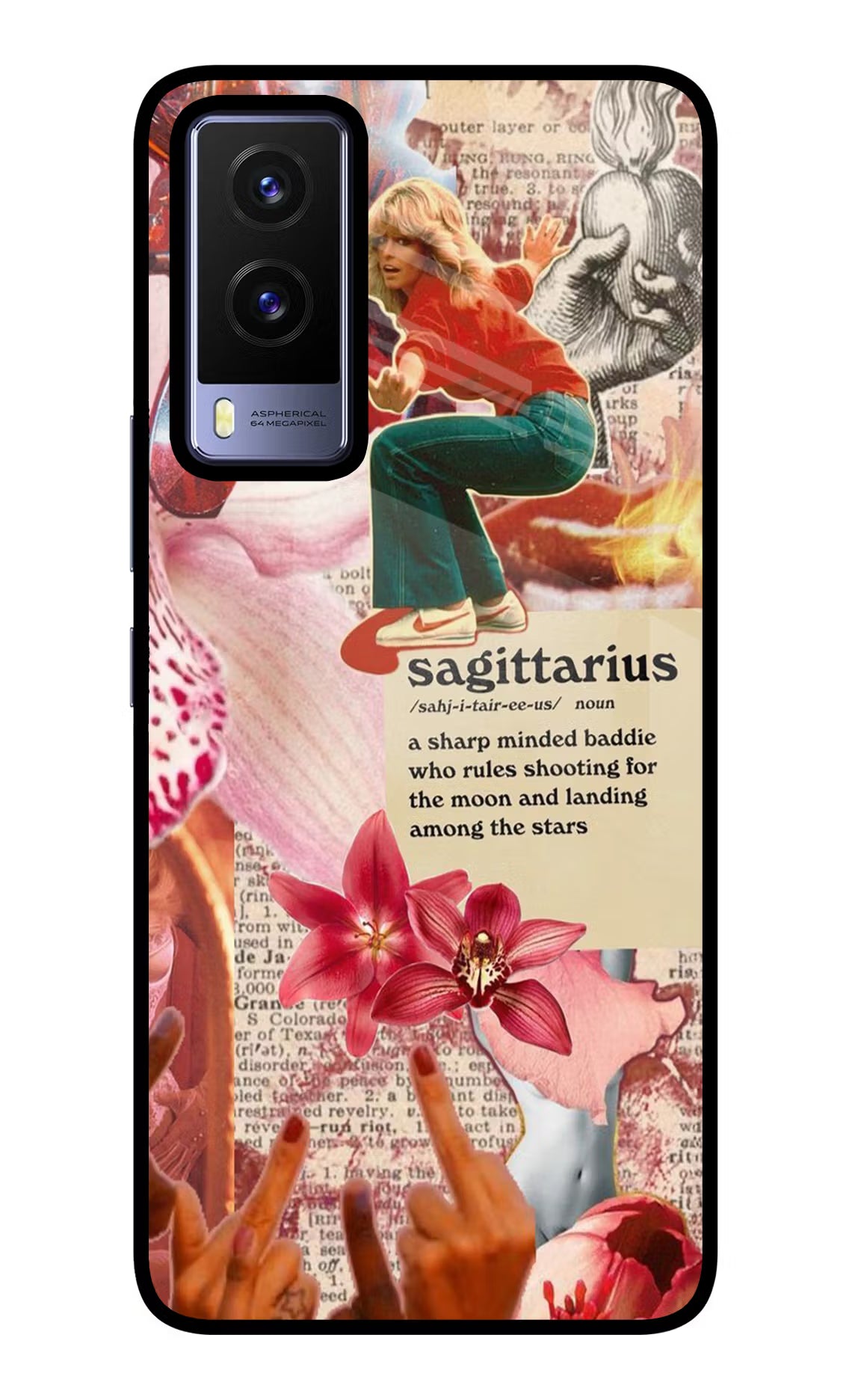Sagittarius Zodiac Vivo V21E 5G Glass Case Back Cover by Casekaro