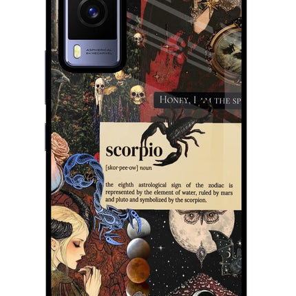 Scorpio Zodiac Vivo V21E 5G Glass Case Back Cover by Casekaro