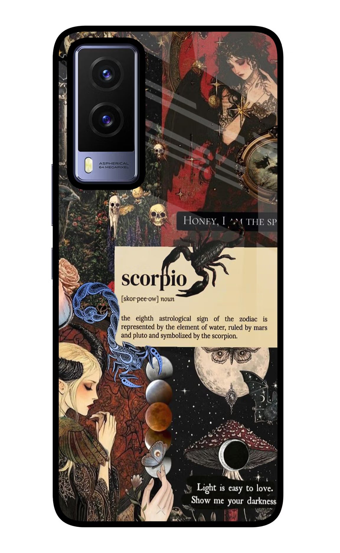 Scorpio Zodiac Vivo V21E 5G Glass Case Back Cover by Casekaro