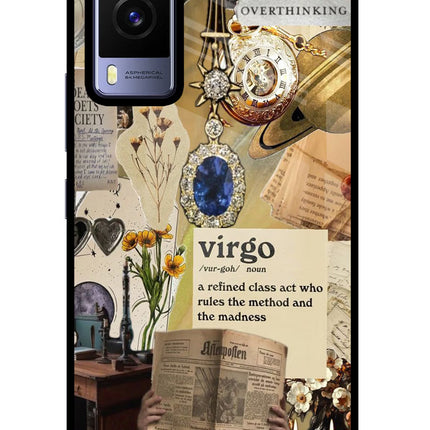 Virgo Zodiac Vivo V21E 5G Glass Case Back Cover by Casekaro