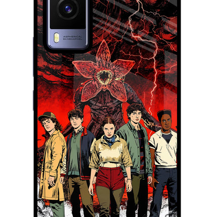 Ordinary Things Characters Vivo V21E 5G Glass Case Back Cover by Casekaro
