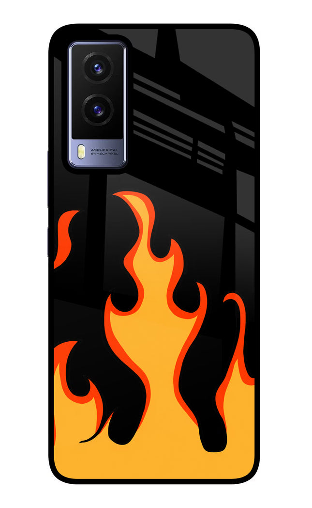 Fired Up – Black Vivo V21E 5G Glass Case