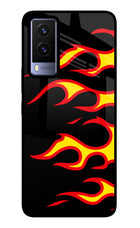 Side Sweep Flames Vivo V21E 5G Glass Case