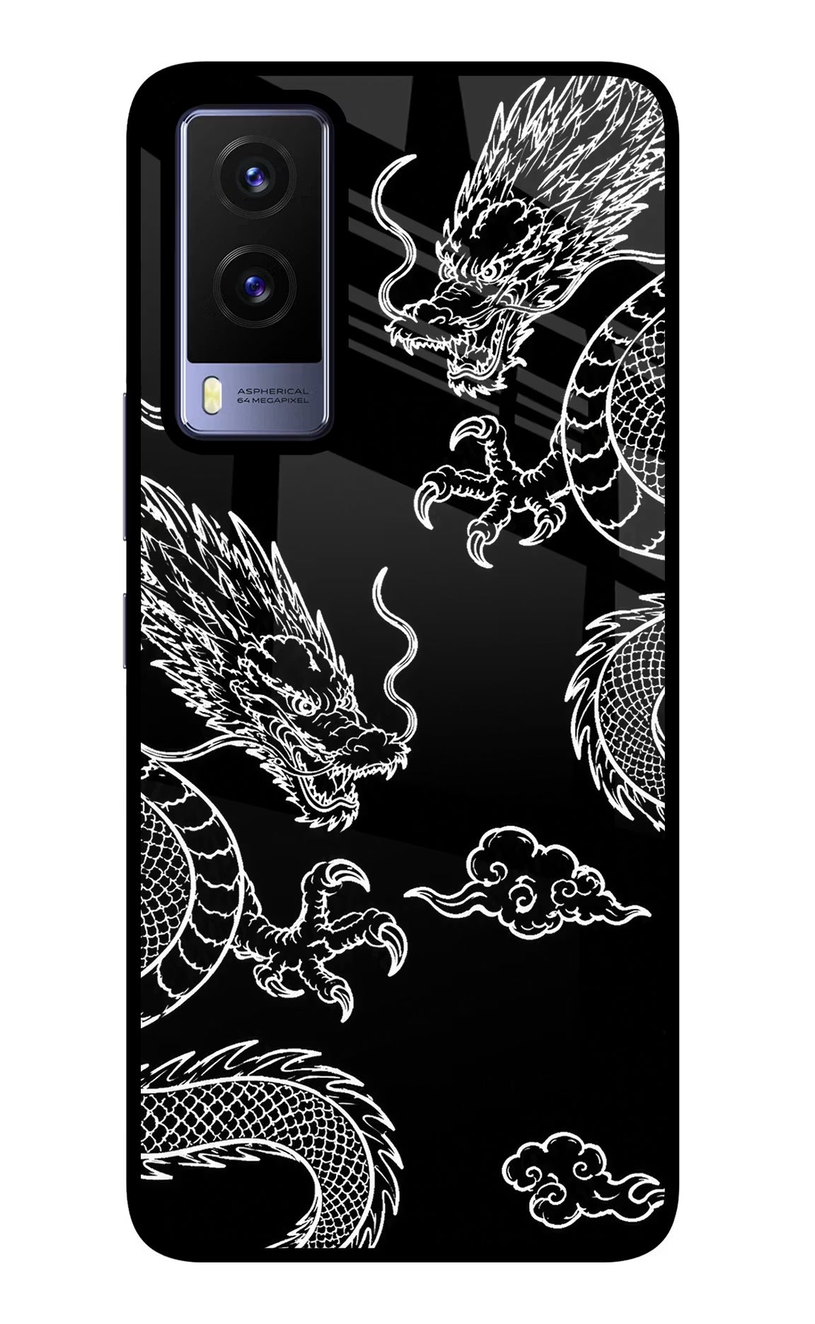 Twin Dragons Vivo V21E 5G Glass Case
