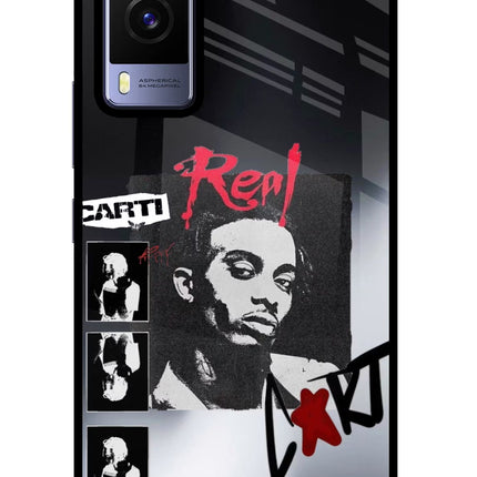 Playboi Carti Vivo V21E 5G Glass Case Back Cover by Casekaro